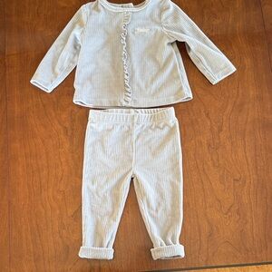 Juicy Couture Light Grey Ribbed Two-Piece Matching Set